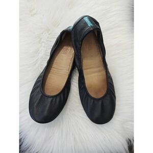 Tieks by Gavrieli Matte Black Leather Ballet Flats Women's Size 8 Foldable Shoes
